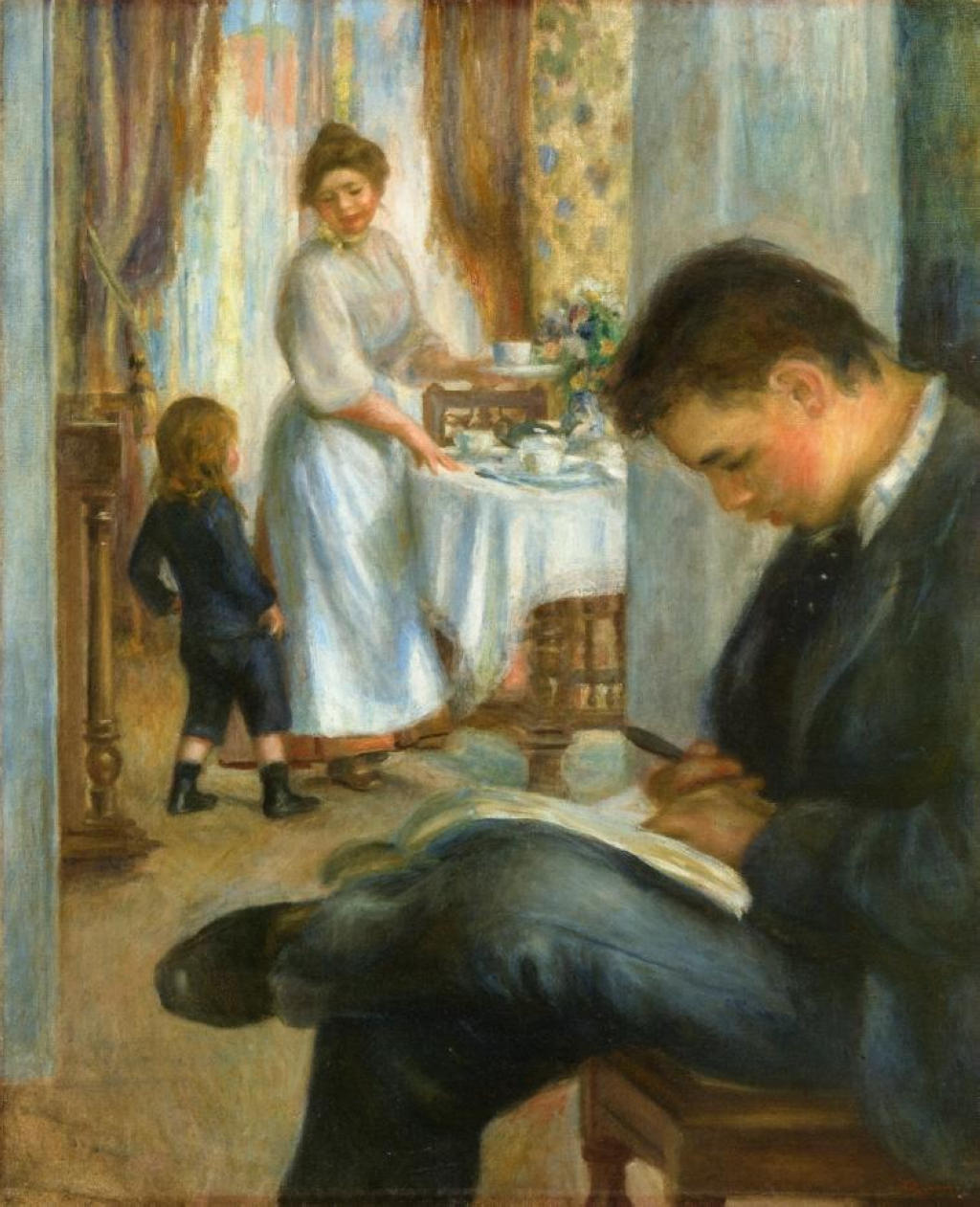 Breakfast at Berneval - Pierre-Auguste Renoir painting on canvas